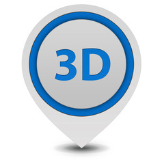 3d pointer icon on white background