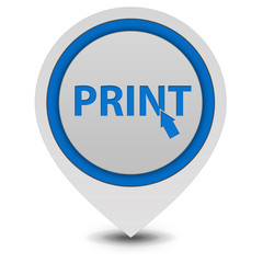 Print pointer icon on white background