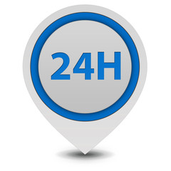 24 hours pointer icon on white background
