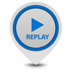 Replay pointer icon on white background