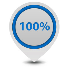 Hundred percent pointer icon on white background
