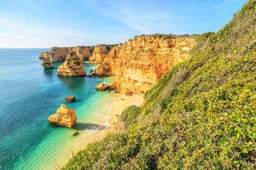 Fototapeta na wymiar A View of Benagil beach in Algarve region, Portugal, Europe
