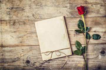 Love journal and a rose
