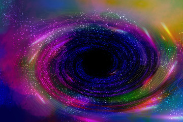 Obrazy na Szkle  Czarna dziura w tle kosmicznym