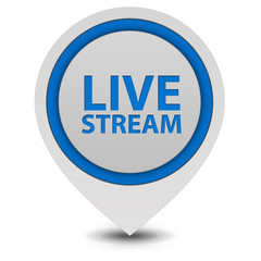 Live stream pointer icon on white background