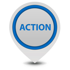 Action pointer icon on white background