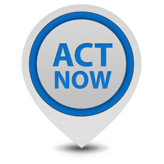 Act now pointer icon on white background