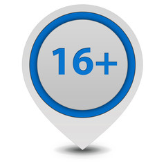 16+ pointer icon on white background