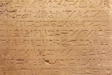 Wandcirkels plexiglas Egyptische hiërogliefen stenen achtergrond © andersphoto