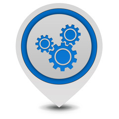 Settings pointer icon on white background