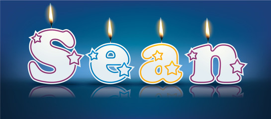 SEAN written with burning candles