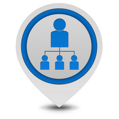 Hierarchy pointer icon on white background
