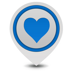 Heart pointer icon on white background
