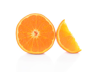 slice orange isolated on white