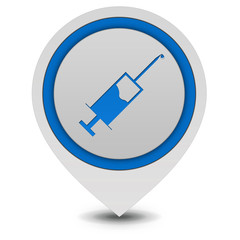 Injection pointer icon on white background