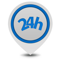 24 hours pointer icon on white background