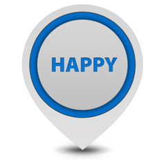 Happy pointer icon on white background