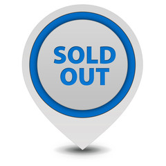 Sold out pointer icon on white background