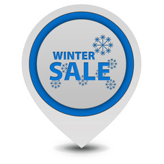 Winter sale pointer icon on white background