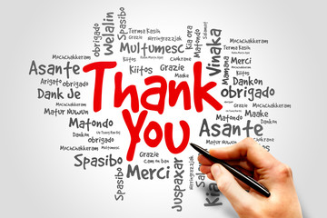 Thank You Word Cloud in different languages concept