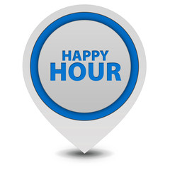 Happy hour pointer icon on white background