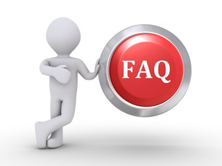 Person with FAQ button