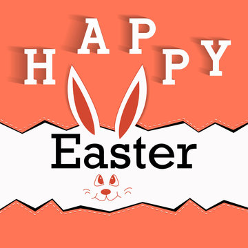 Very Happy Easter - Easter bunny ears vector