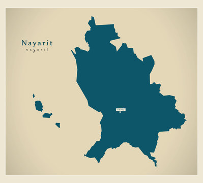 Modern Map - Nayarit MX
