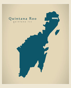 Modern Map - Quintana Roo MX