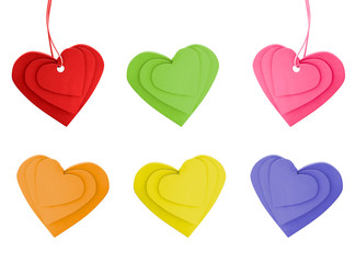 colorful heart  labels