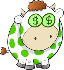 Cash Cow Vector Illustration Art