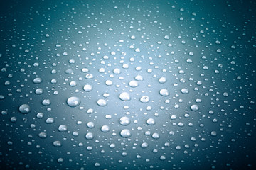 Drops of water on the colored background