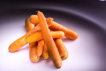 Real carrot in light