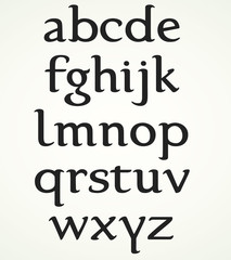 Minuscule Alphabet inspired by the Foundational Hand