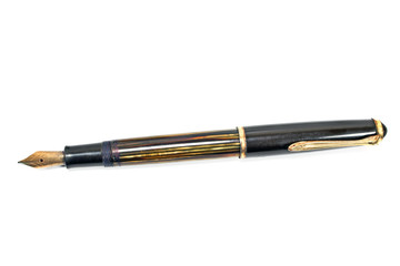 Vintage fountain pen isolated on white