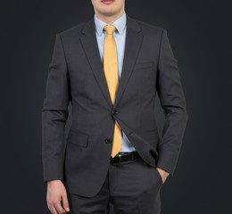 Businessman in yellow tie