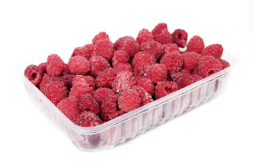 Frozen raspberries.