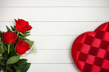 Valentine's: Heart Candy Box and Flowers