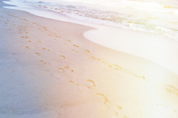 footprints on the coast