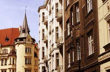 Fototapeta na wymiar beautiful street in Prague