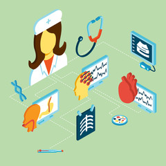 Medical isometric icons