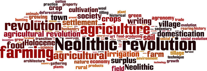 Neolithic revolution word cloud concept. Vector illustration