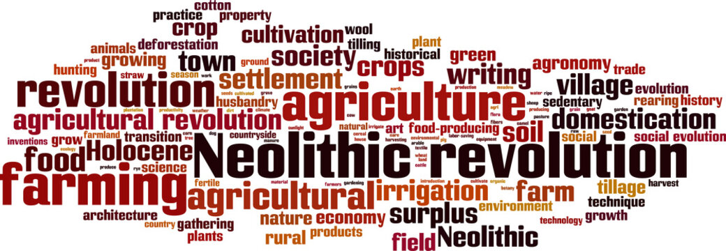 Neolithic Revolution Word Cloud Concept. Vector Illustration