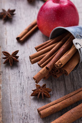Group of spaces with cinnamon and anise