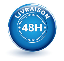 livraison 48 heures sur bouton bleu
