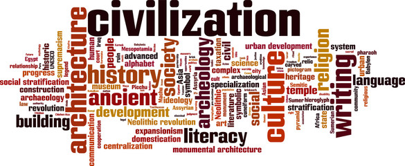 Civilization word cloud concept. Vector illustration