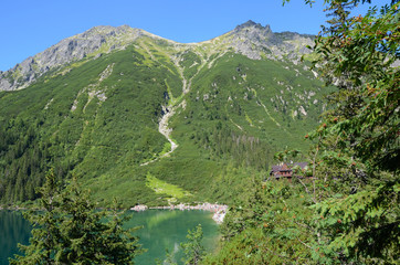 Fototapeta na wymiar Lake in mountains (Morskie Oko in Tatras, Poland)