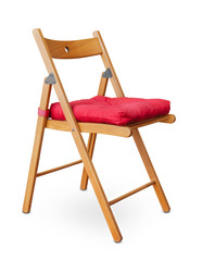 Wooden folding chair with pad