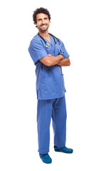 Male nurse full length portrait