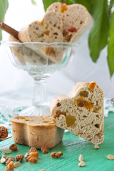 tea muffins with dried-fruit and candied fruit